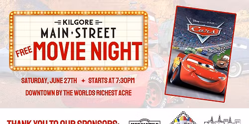 Main Street Movie Night \u2013 Disney Pixar\u2019s Cars