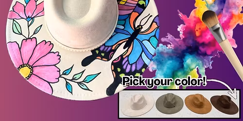 Butterfly & Flowers Hat Painting Class