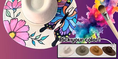 Butterfly & Flowers Hat Painting Class
