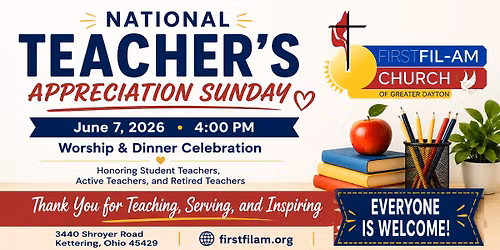 NATIONAL TEACHER\u2019S APPRECIATION SUNDAY