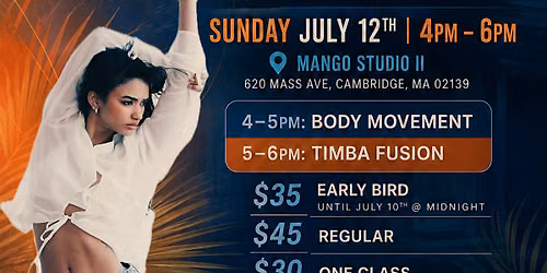 Body Movement & Timba Fusion Dance Workshop - July 12th