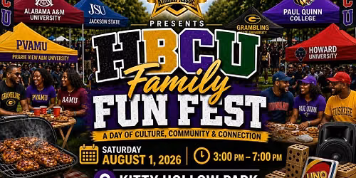 2026 HHBCUAA ANNUAL HBCU FAMILY FUN FEST - KITTY HOLLOW PARK PAVILION E