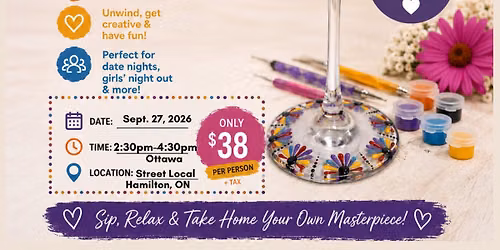 Hamilton-Sip, Dot & Unwind -Wine glass Dot-Painting Workshop
