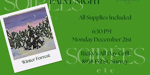 Winter Forest Paint Night at Ricky\u2019s All Day Grill