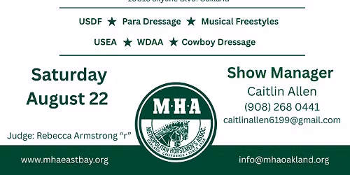 Metropolitan Horsemen\u2019s Association Summer Dressage Schooling Show