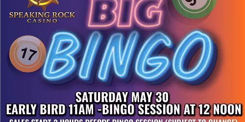 BIG BINGO MAY 30