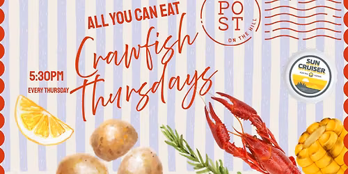 AYCE CRAWFISH\u2014 EVERY THURSDAY\ud83e\udd9e\ud83c\udf78