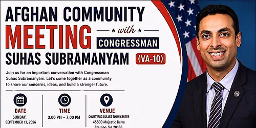 Afghan Community Meeting with Congressman Suhas Subramanyam