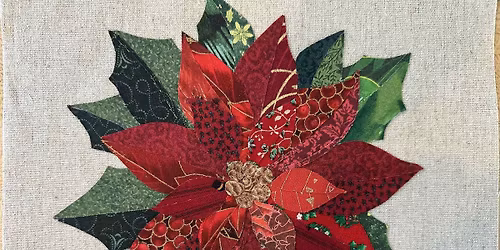 Poinsettia Fabric Collage