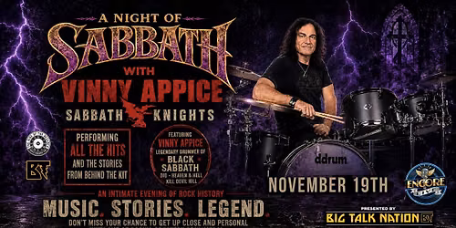 SABBATH KNIGHTS with VINNY APPICE of BLACK SABBATH & DIO AN EVENING OF MUSIC | STORIES | LEGEND