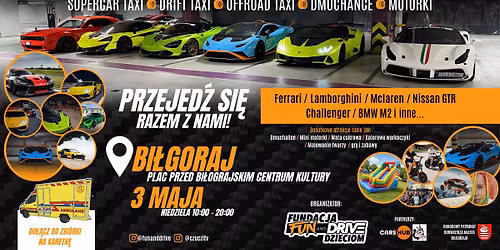 Przejed\u017a si\u0119 Ferrari, Lamborghini, McLaren, GTR, Challenger, BMW - BI\u0141GORAJ - MAJ\u00d3WKA 2026