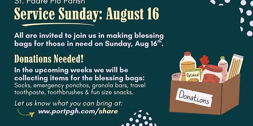 Service Sunday - Blessing Bags