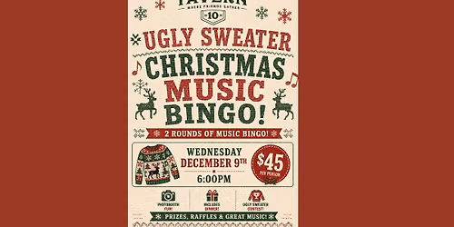 Ugly Sweater Christmas Music Bingo