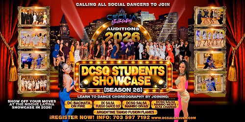 AUDITIONS Salsa\/Bachata to join DCSQ Students Showcase 2026
