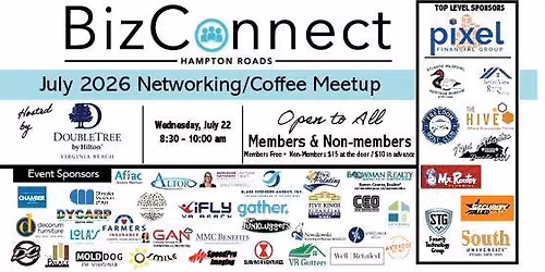 July BizConnect Networking Coffee at Double Tree by Hilton Virginia Beach