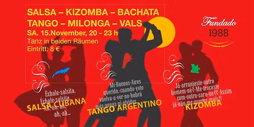Tanzabend: Milonga & Salsa-\/Kizomba-Party