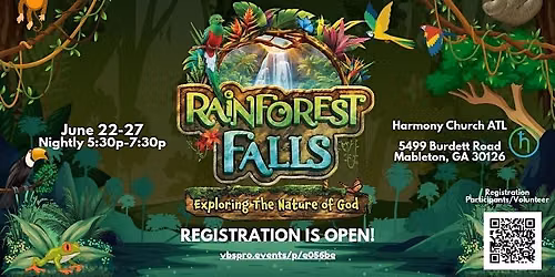Harmony Rainforest Falls VBS 2026