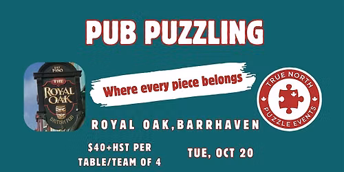 Pub Puzzling, Barrhaven - Tuesday 27 October, 2026