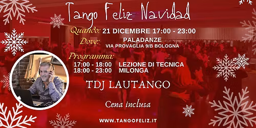 TANGO FELIZ Navidad - Stage + Milonga di Natale - PALADANZE (BO)