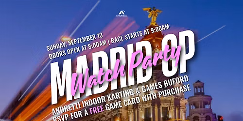 Andretti Buford's Madrid Grand Prix Watch Party w\/ Bingo!