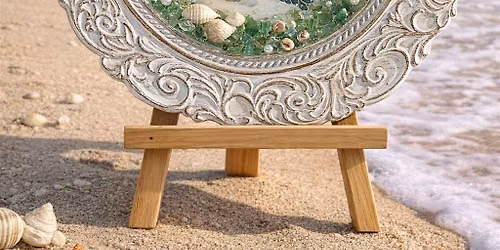 Mixed Media & Resin Charger Plate with Easel