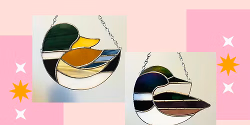 Stained Glass Mallard Duck or Loon with Morgan's Stained Glass