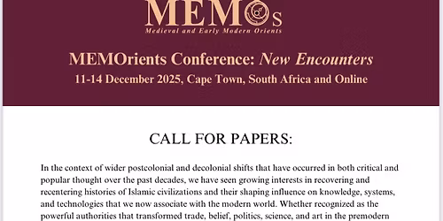 MEMOs Conference 2025: New Encounters