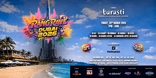 Rang Rave Dubai 2026, Family Holi Event at Barasti Beach