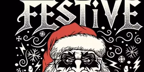 Santa rock and roll ball with frett wolf