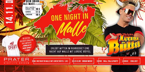 ONE NIGHT IN MALLE mit LORENZ B\u00dcFFEL -live- at PRATER BOCHUM [14\/11\/2025]