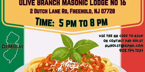 Spaghetti Dinner, 4\/18, Olive Branch Lodge