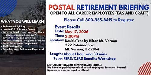 Postal Retirement Seminar - Mt. Vernon - 05\/17\/26