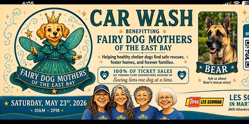Pre-Sale on Now! Car Wash Tickets Benefitting the Fairy Dog Mothers of the East Bay