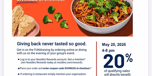Fundraiser with Noodles & Company of Beaver Dam