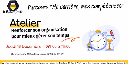 Atelier "Renforcer son organisation pour mieux g\u00e9rer son temps"