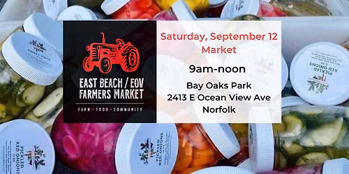 September 12 East Beach\/EOV Farmers Market