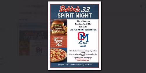 Bubba's 33 Spirit Night\/ Dine to Donate