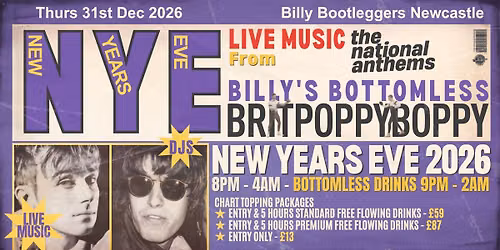 Billy's Bottomless Britpoppy Boppy - New Year's Eve 2026