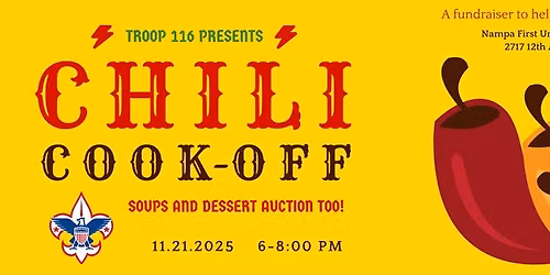 Chili Cook-Off & Dessert Auction for Scout Troop 116