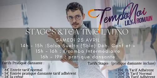 STAGES DE SALSA SUELTA D\u00c9BUTANT CONFIRM\u00c9 ET + ET DE KIZOMBA INTER + TEA TIME SBK