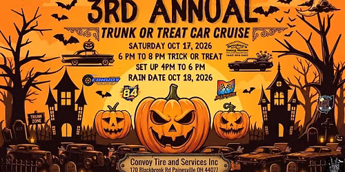 3rd annual convoy tire trunk or treat car cruise!