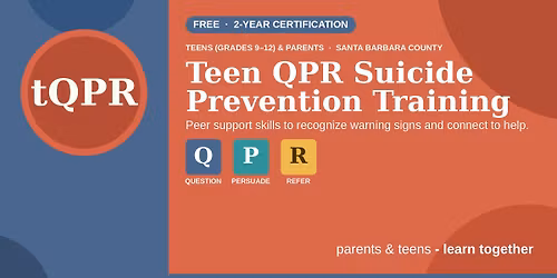 teen & parent: learn together suicide prevention - Free tQPR