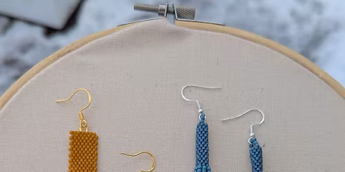 Peyote stitch with fish vertebrae earrings