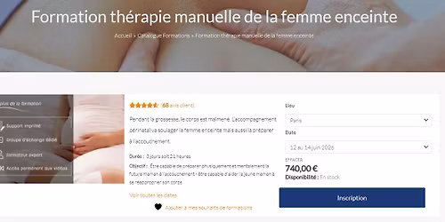 Formation th\u00e9rapie manuelle de la femme enceinte