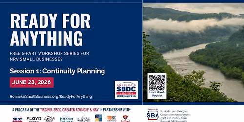Ready For Anything - NRV Small Business Continuity Planning Workshop