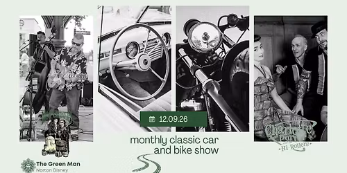 Monthly Car & Bike Show with music by Moonshiners & Charlotte Porter and the Hi-Rollers