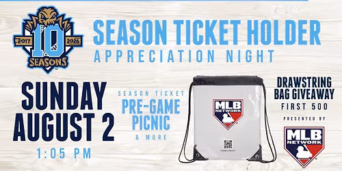 Season Ticket Holder Appreciation & Drawstring Bag Giveaway