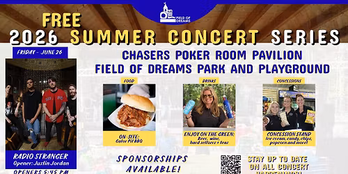 Field of Dreams FREE 2026 Summer Concert Series - Radio Stranger