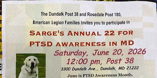 Sarges Annual 22 for PTSD Awareness in Md