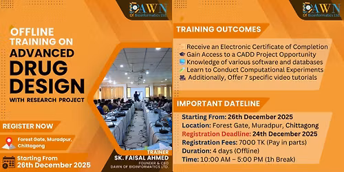 \ud83c\udf1fOffline Training on Drug Design with Research Project |\ud83d\udccdChittagong